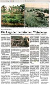 Pressebeitrag 'Die Lage der heimischen Weinberge' MZ 22.01.2004